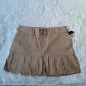 Ralph Lauren Beige Tan School Pleated Mini Skirt Size 16
